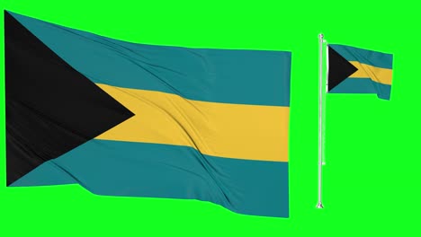Green-Screen-Waving-Bahamas-Flag-or-flagpole